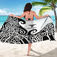 Personalised New Zealand Nurse Sarong Maori Koru Black Version LT05 - Polynesian Pride