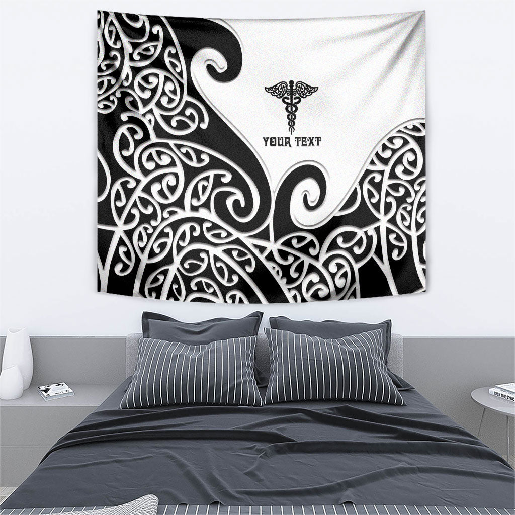 Personalised New Zealand Nurse Tapestry Maori Koru Black Version LT05 - Polynesian Pride
