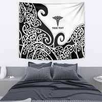 Personalised New Zealand Nurse Tapestry Maori Koru Black Version LT05 - Polynesian Pride