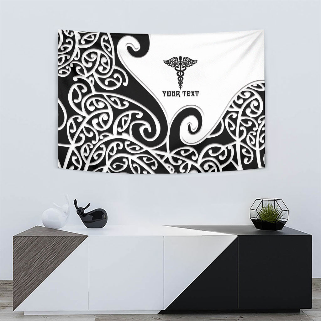Personalised New Zealand Nurse Tapestry Maori Koru Black Version LT05 - Polynesian Pride
