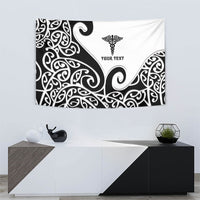 Personalised New Zealand Nurse Tapestry Maori Koru Black Version LT05 - Polynesian Pride