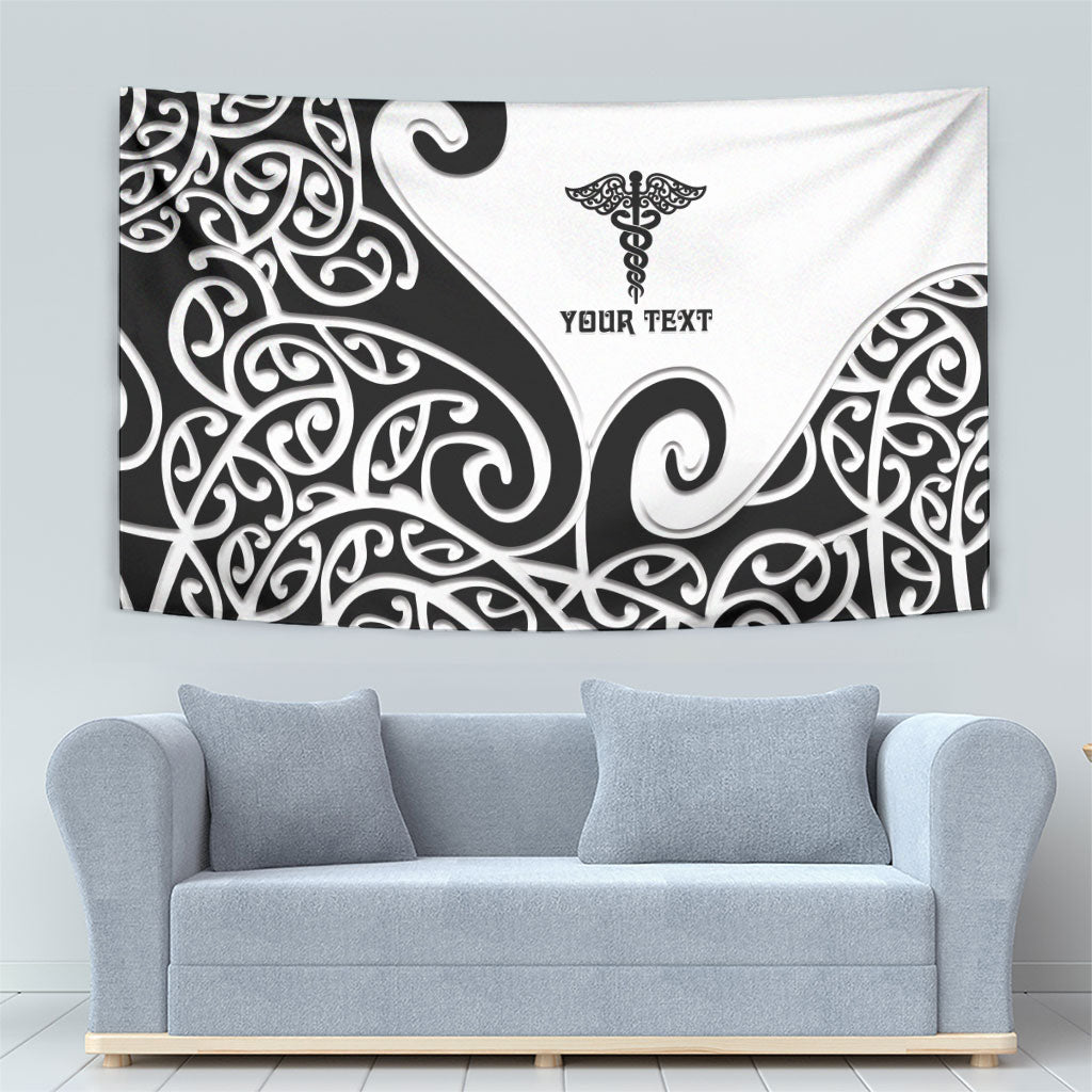 Personalised New Zealand Nurse Tapestry Maori Koru Black Version LT05 - Polynesian Pride