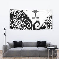 Personalised New Zealand Nurse Tapestry Maori Koru Black Version LT05 - Polynesian Pride