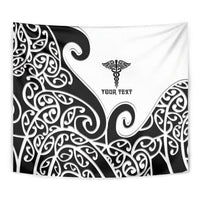 Personalised New Zealand Nurse Tapestry Maori Koru Black Version LT05 - Polynesian Pride