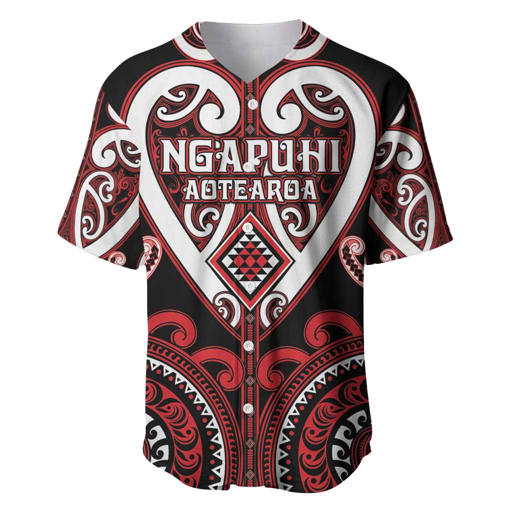 Custom Aotearoa Ngapuhi Baseball Jersey Maori Tribal Pattern LT05 Red - Polynesian Pride