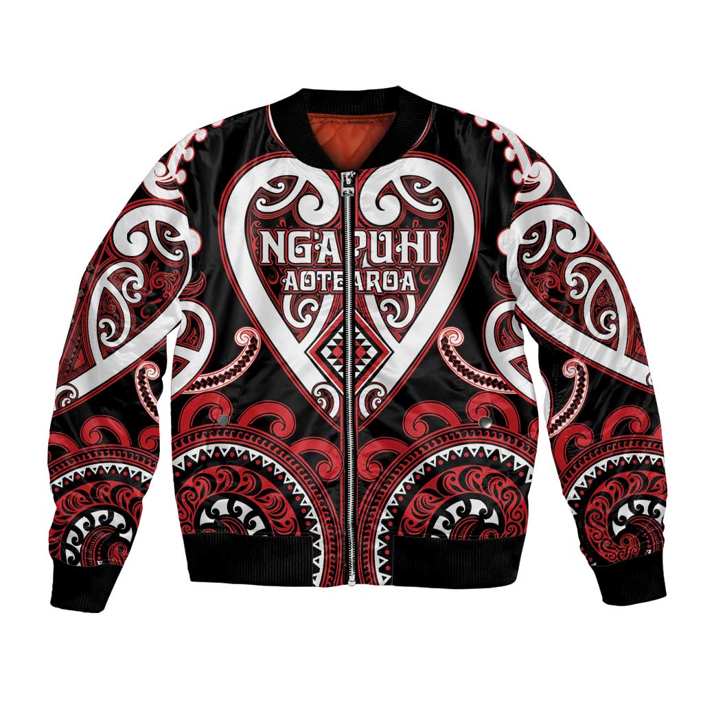 Custom Aotearoa Ngapuhi Bomber Jacket Maori Tribal Pattern LT05 Unisex Red - Polynesian Pride