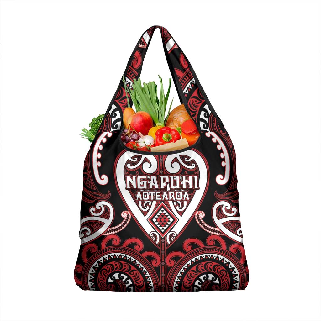 Aotearoa Ngapuhi Grocery Bag Maori Tribal Pattern LT05 1-pack One Size Red - Polynesian Pride