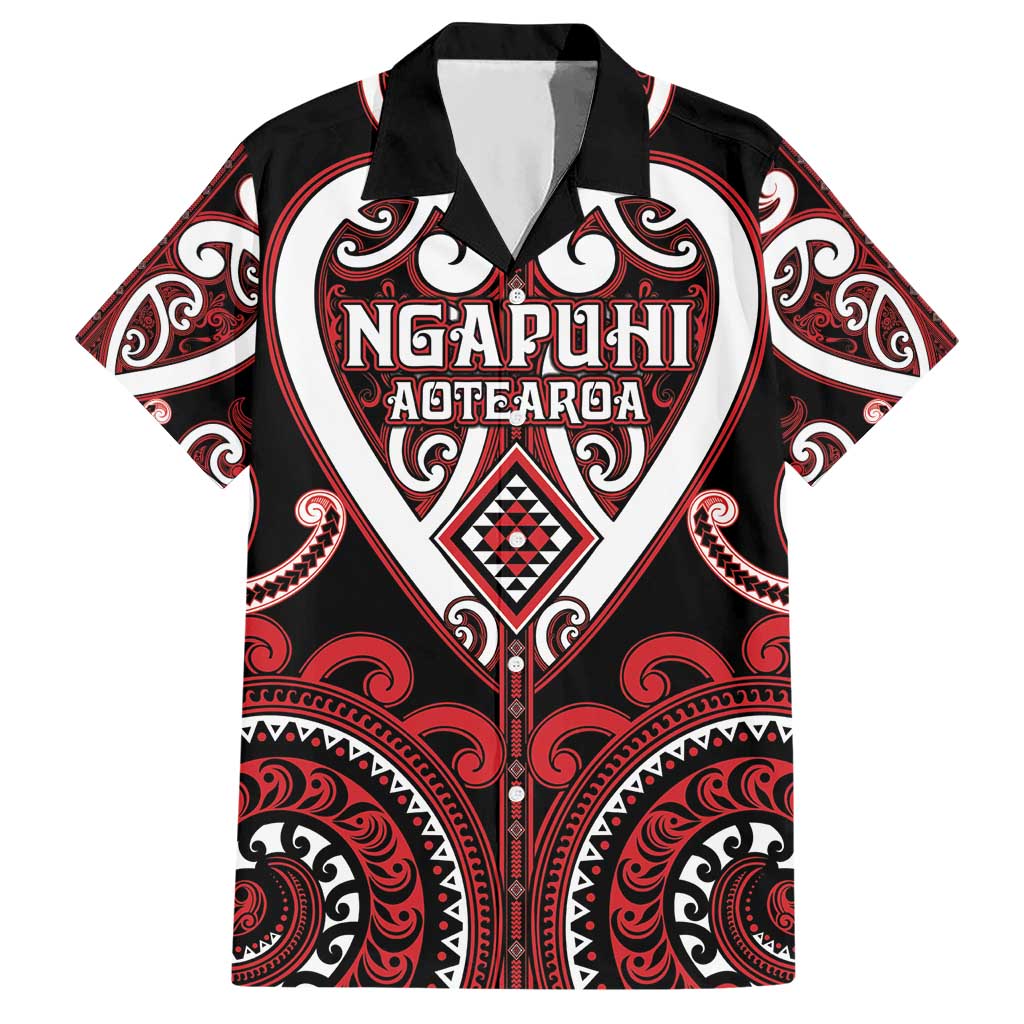 Custom Aotearoa Ngapuhi Hawaiian Shirt Maori Tribal Pattern LT05 Red - Polynesian Pride
