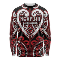 Custom Aotearoa Ngapuhi Long Sleeve Shirt Maori Tribal Pattern LT05 Unisex Red - Polynesian Pride