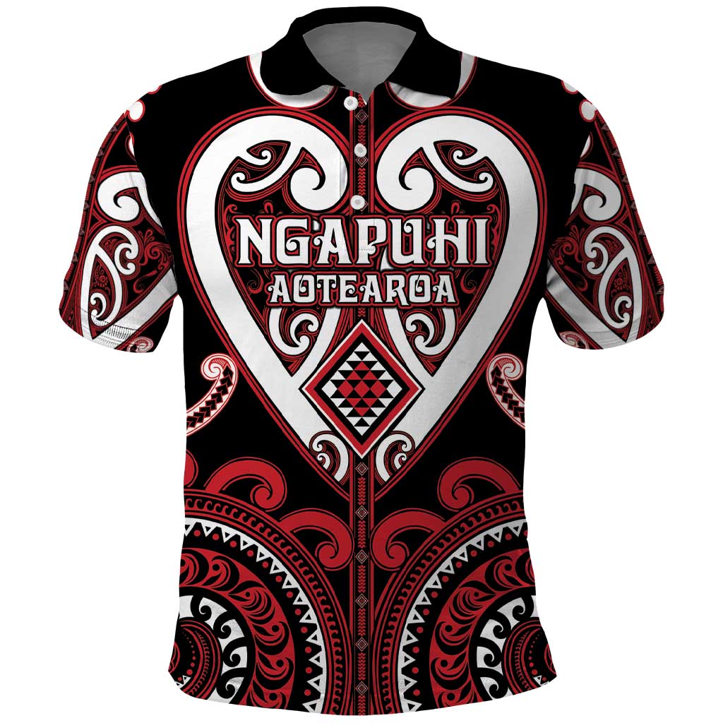 Custom Aotearoa Ngapuhi Polo Shirt Maori Tribal Pattern LT05 Red - Polynesian Pride