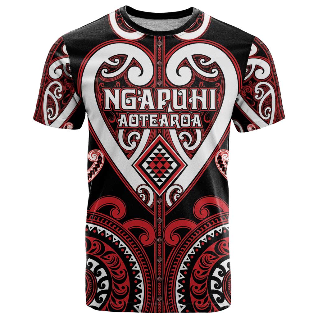 Custom Aotearoa Ngapuhi T Shirt Maori Tribal Pattern LT05 Red - Polynesian Pride