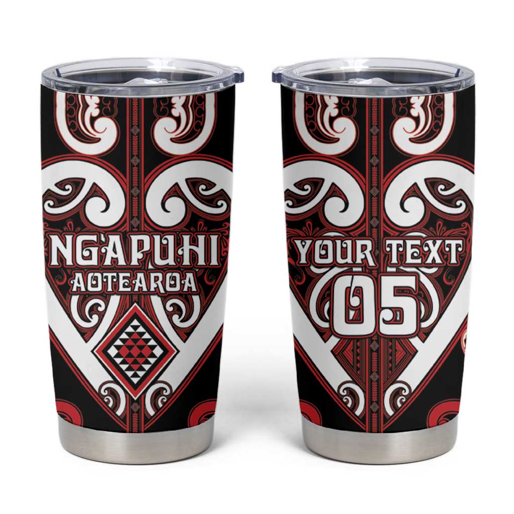 Custom Aotearoa Ngapuhi Tumbler Cup Maori Tribal Pattern LT05 Red - Polynesian Pride
