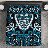 Aotearoa Ngati Porou Bedding Set Maori Tribal Pattern LT05 Blue - Polynesian Pride