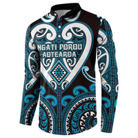 Custom Aotearoa Ngati Porou Button Sweatshirt Maori Tribal Pattern LT05 - Polynesian Pride