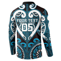 Custom Aotearoa Ngati Porou Button Sweatshirt Maori Tribal Pattern LT05 - Polynesian Pride