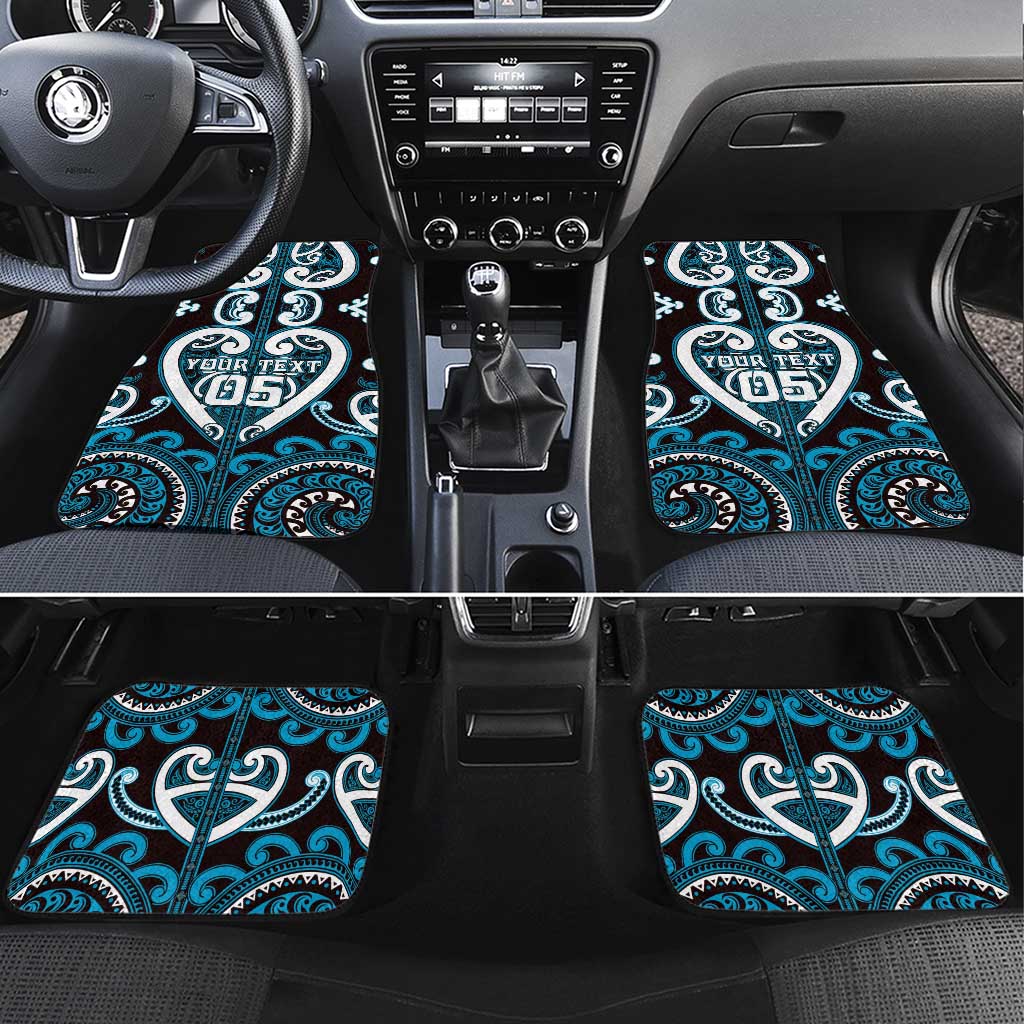 Aotearoa Ngati Porou Car Mats Maori Tribal Pattern LT05 Set 4pcs Blue - Polynesian Pride