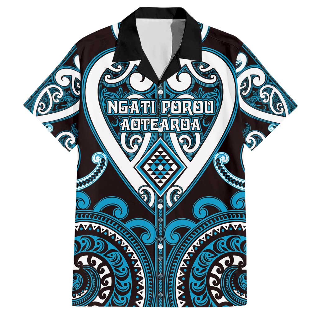 Custom Aotearoa Ngati Porou Hawaiian Shirt Maori Tribal Pattern LT05 Blue - Polynesian Pride
