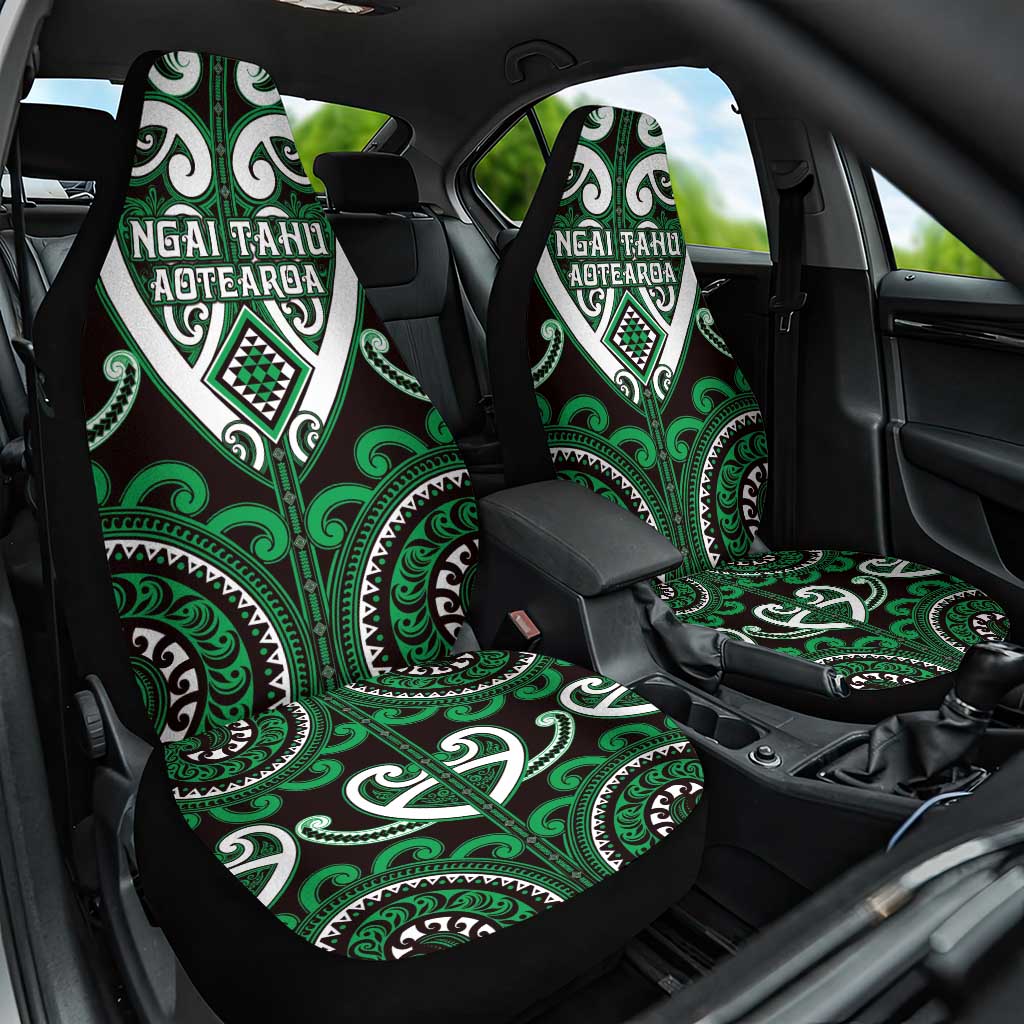 Aotearoa Ngai Tahu Car Seat Cover Maori Tribal Pattern LT05 One Size Green - Polynesian Pride