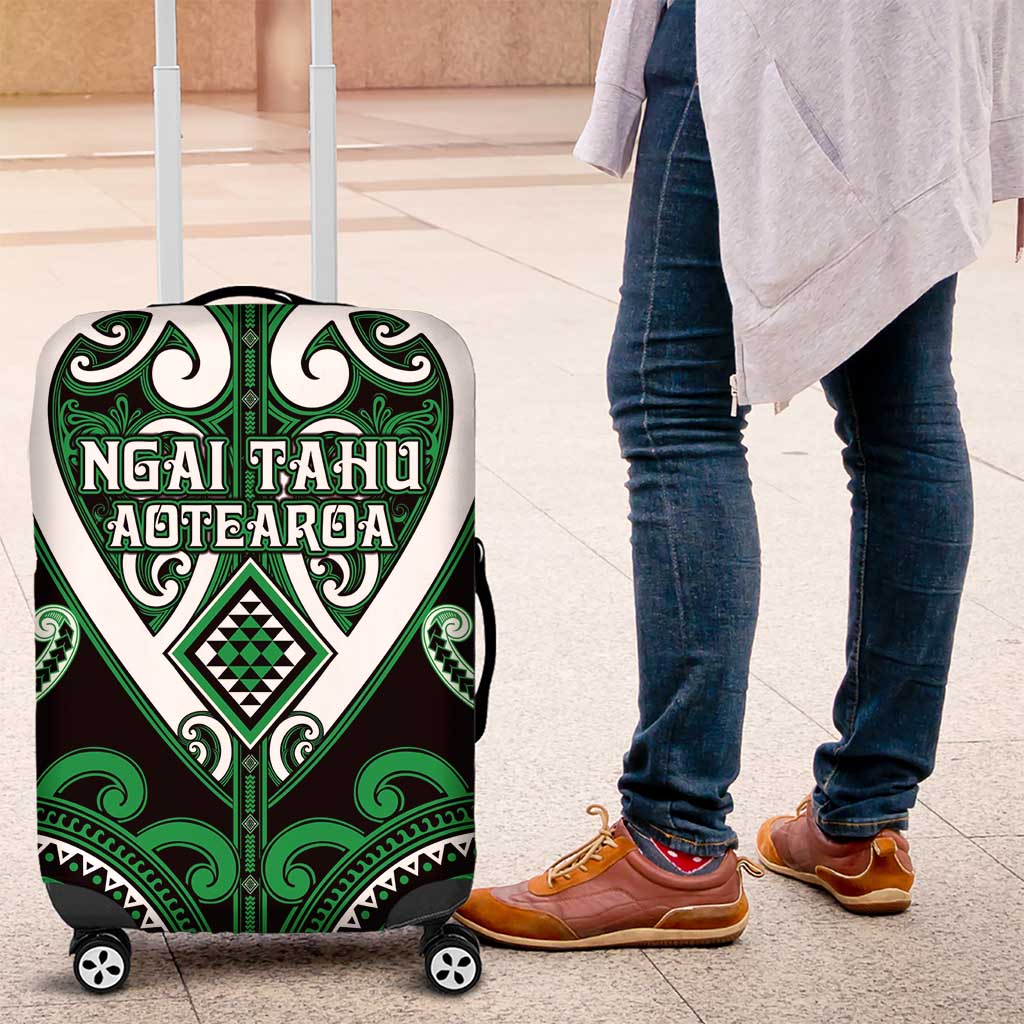 Aotearoa Ngai Tahu Luggage Cover Maori Tribal Pattern LT05 Green - Polynesian Pride