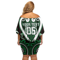 Custom Aotearoa Ngai Tahu Off Shoulder Short Dress Maori Tribal Pattern LT05 - Polynesian Pride