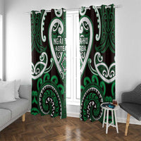 Aotearoa Ngai Tahu Window Curtain Maori Tribal Pattern LT05 With Grommets Green - Polynesian Pride