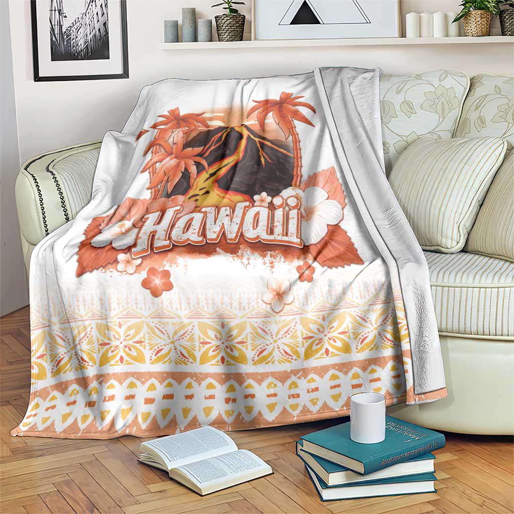 Hawaiian Volcano Lava Flow Blanket With Hawaiian Tapa Pattern LT05 Orange - Polynesian Pride