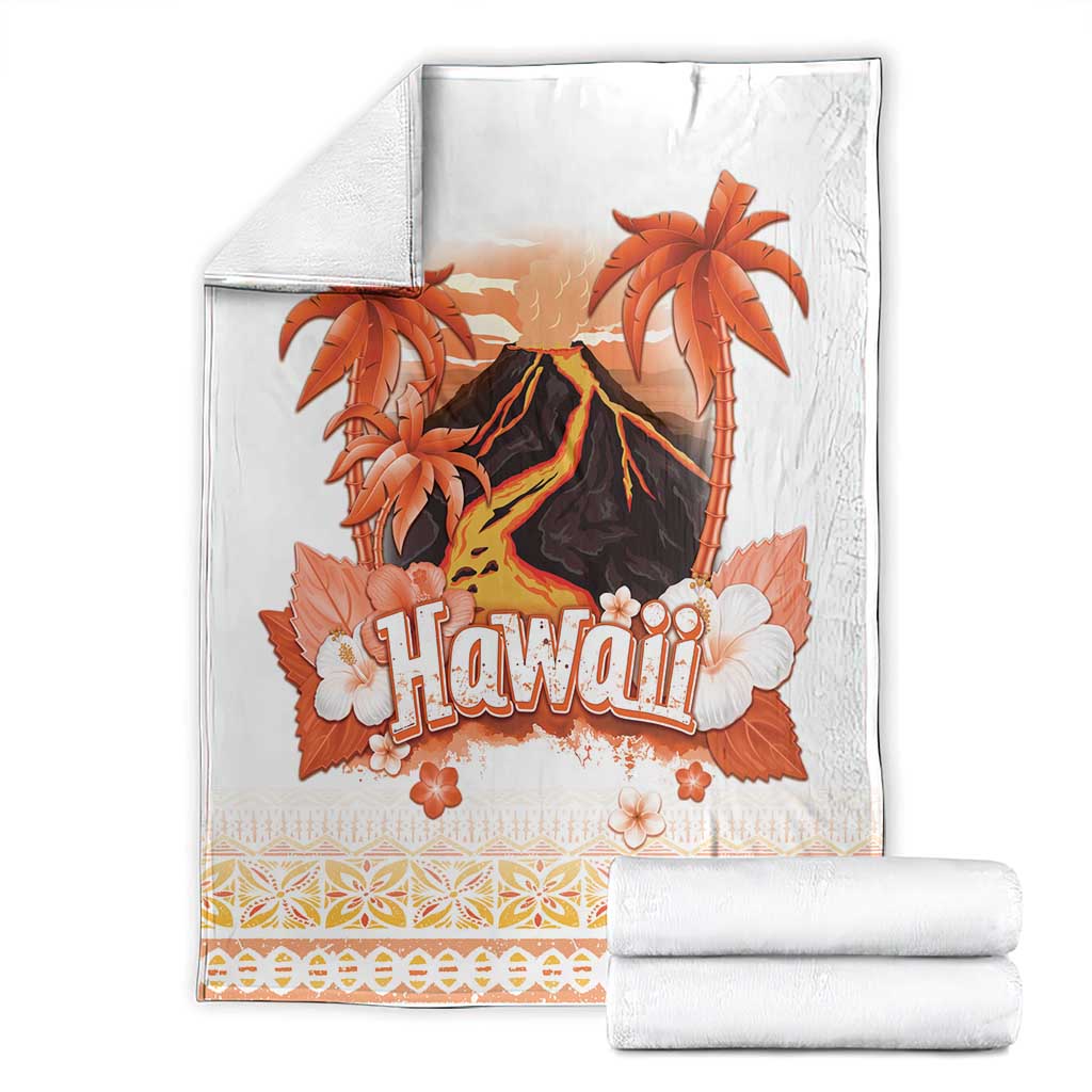 Hawaiian Volcano Lava Flow Blanket With Hawaiian Tapa Pattern LT05 - Polynesian Pride