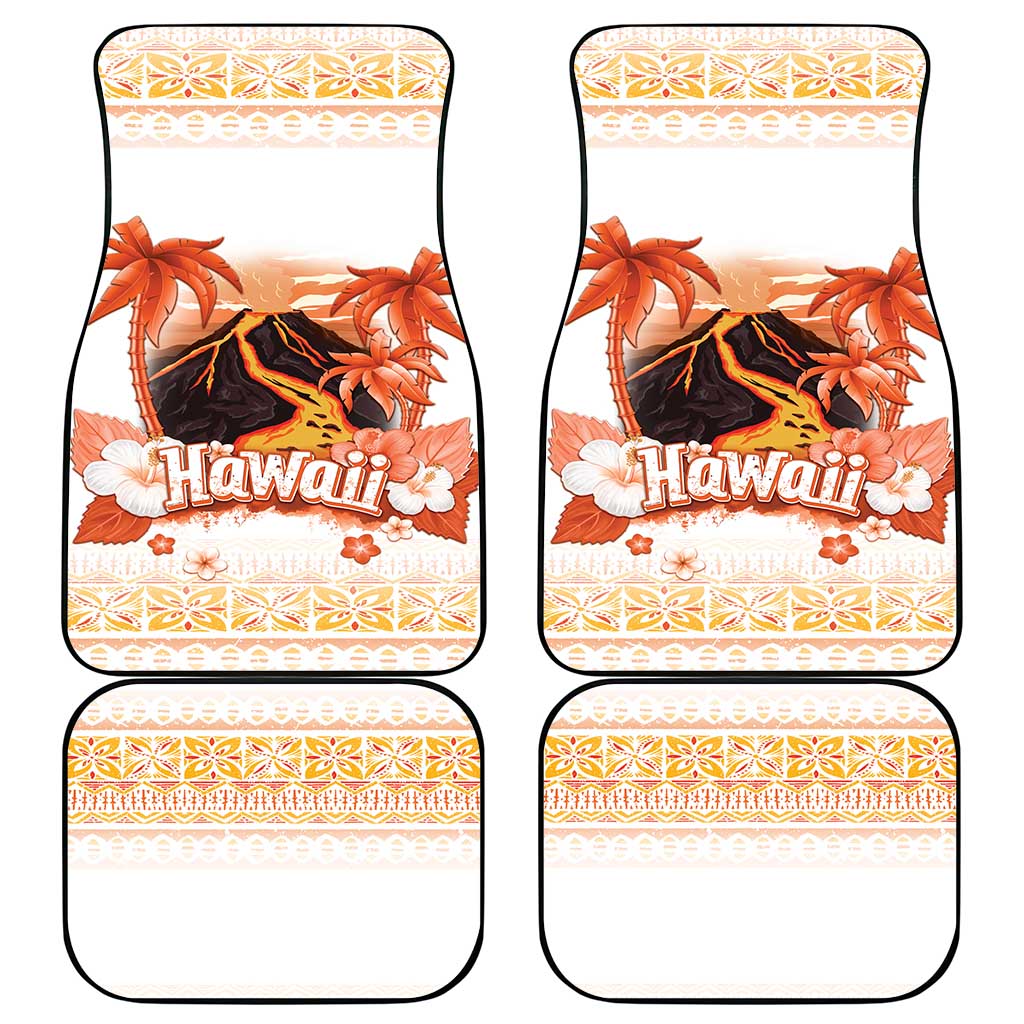 Hawaiian Volcano Lava Flow Car Mats With Hawaiian Tapa Pattern LT05 - Polynesian Pride