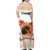 Hawaiian Volcano Lava Flow Family Matching Off Shoulder Maxi Dress and Hawaiian Shirt With Hawaiian Tapa Pattern