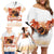 Hawaiian Volcano Lava Flow Family Matching Off Shoulder Short Dress and Hawaiian Shirt With Hawaiian Tapa Pattern