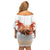 Hawaiian Volcano Lava Flow Family Matching Off Shoulder Short Dress and Hawaiian Shirt With Hawaiian Tapa Pattern