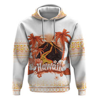 Hawaiian Volcano Lava Flow Hoodie With Hawaiian Tapa Pattern LT05 Pullover Hoodie Orange - Polynesian Pride