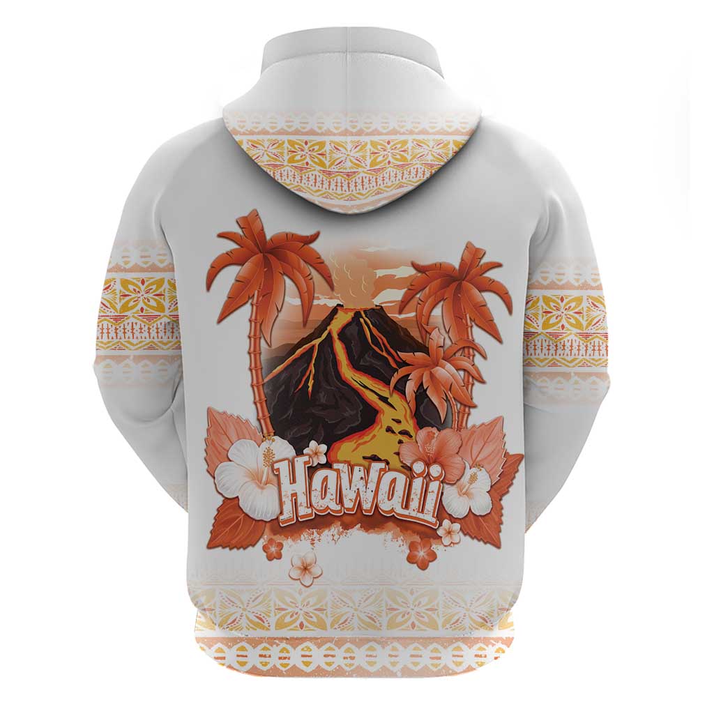 Hawaiian Volcano Lava Flow Hoodie With Hawaiian Tapa Pattern LT05 - Polynesian Pride