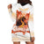 Hawaiian Volcano Lava Flow Hoodie Dress With Hawaiian Tapa Pattern