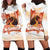 Hawaiian Volcano Lava Flow Hoodie Dress With Hawaiian Tapa Pattern