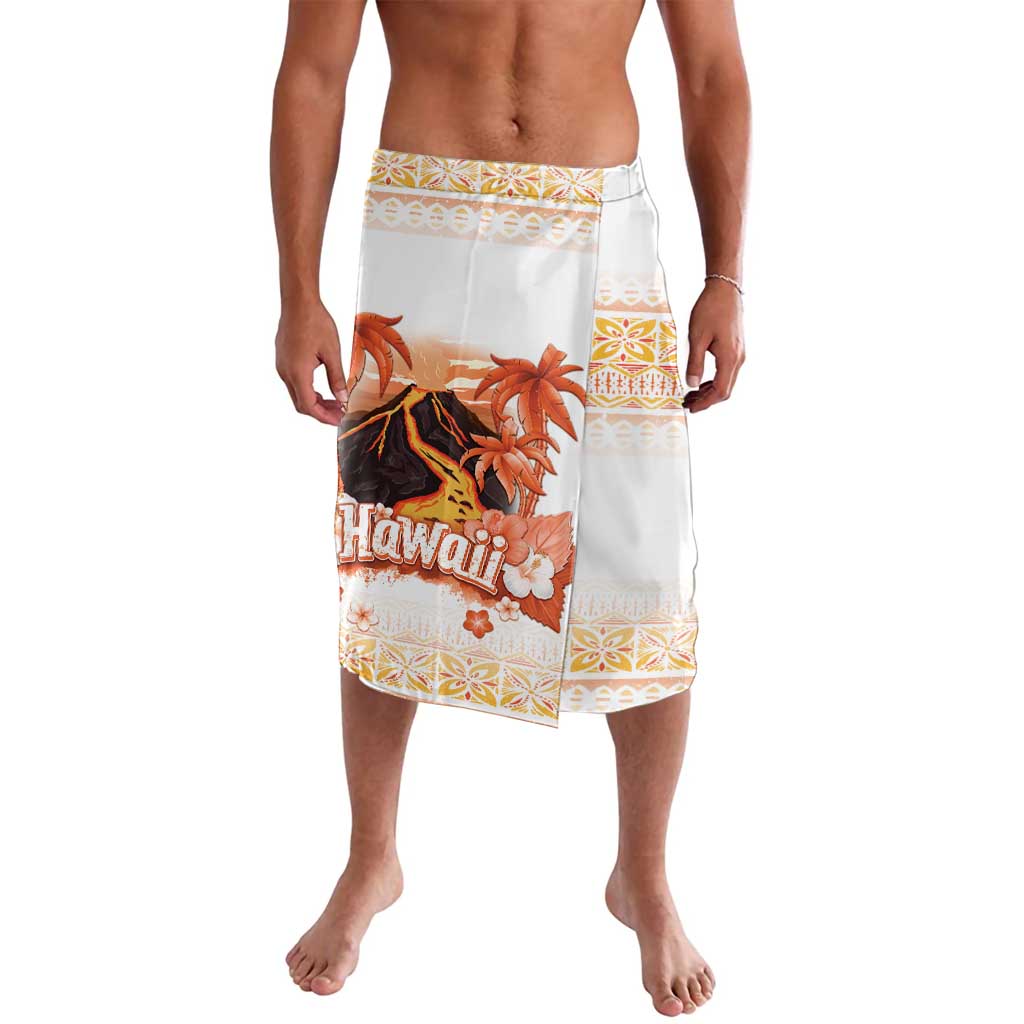 Hawaiian Volcano Lava Flow Lavalava With Hawaiian Tapa Pattern LT05 Orange - Polynesian Pride