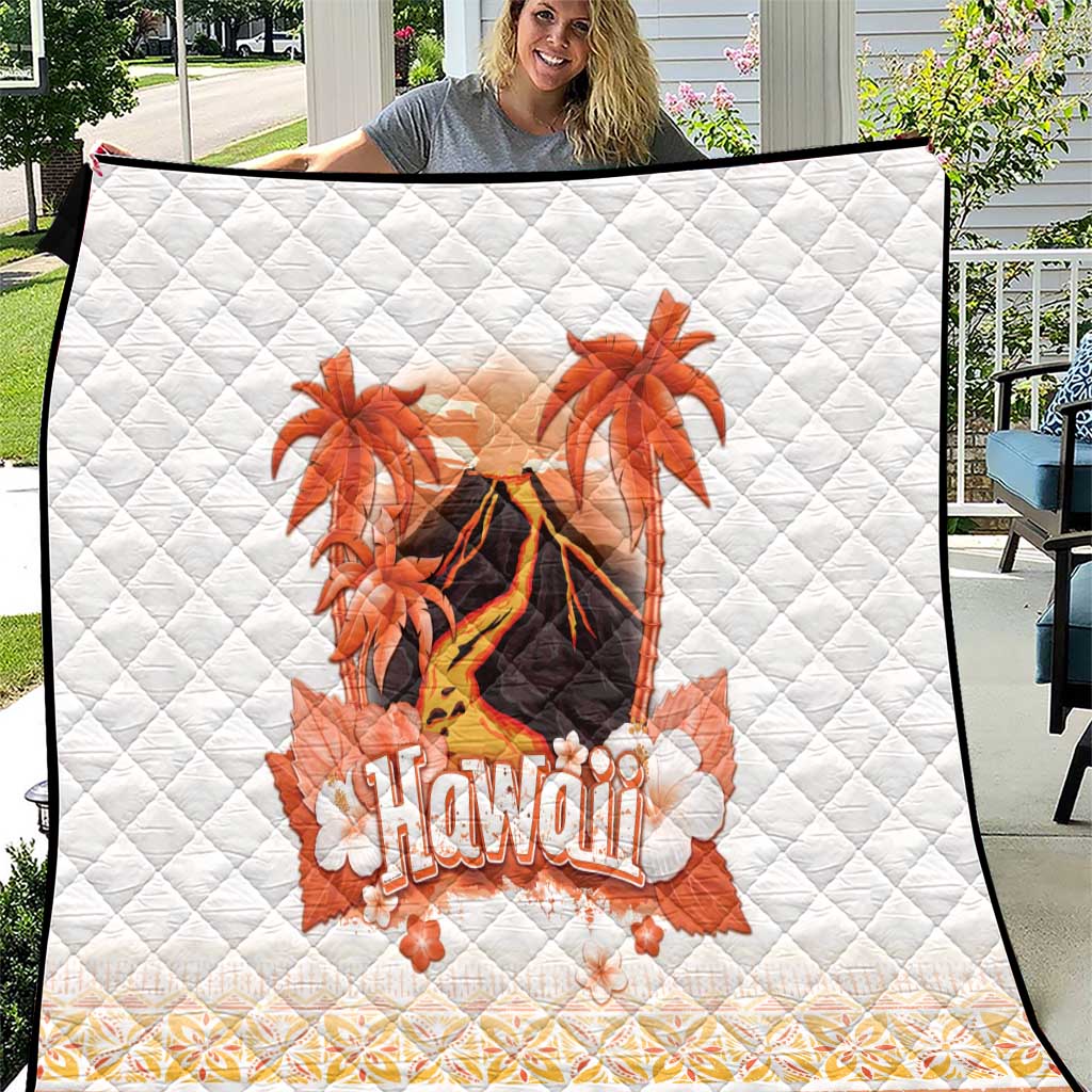 Hawaiian Volcano Lava Flow Quilt With Hawaiian Tapa Pattern