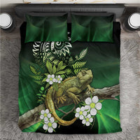 Aotearoa New Zealand Tuatara Bedding Set Maori Koru Art LT05 Green - Polynesian Pride