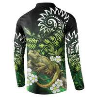Aotearoa New Zealand Tuatara Button Sweatshirt Maori Koru Art LT05 - Polynesian Pride