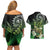 Aotearoa New Zealand Tuatara Couples Matching Off Shoulder Short Dress and Hawaiian Shirt Maori Koru Art