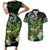 Aotearoa New Zealand Tuatara Couples Matching Short Sleeve Bodycon Dress and Hawaiian Shirt Maori Koru Art