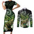 Aotearoa New Zealand Tuatara Couples Matching Short Sleeve Bodycon Dress and Long Sleeve Button Shirt Maori Koru Art