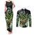 Aotearoa New Zealand Tuatara Couples Matching Tank Maxi Dress and Long Sleeve Button Shirt Maori Koru Art