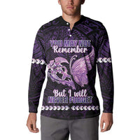 Personalised Alzheimer's Awareness Button Sweatshirt You May Not Remember But I Will Never Forget LT05 - Polynesian Pride