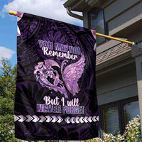 Alzheimer's Awareness Garden Flag You May Not Remember But I Will Never Forget LT05 - Polynesian Pride