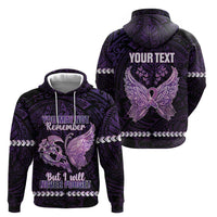 Personalised Alzheimer's Awareness Hoodie You May Not Remember But I Will Never Forget LT05 - Polynesian Pride