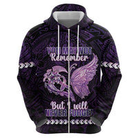 Personalised Alzheimer's Awareness Hoodie You May Not Remember But I Will Never Forget LT05 - Polynesian Pride