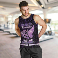 Personalised Alzheimer's Awareness Men Tank Top You May Not Remember But I Will Never Forget LT05 Purple - Polynesian Pride