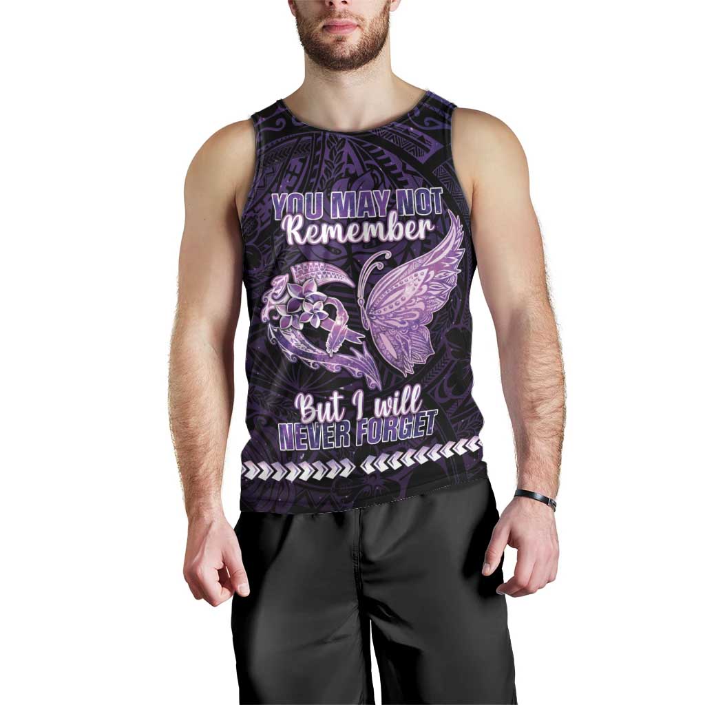 Personalised Alzheimer's Awareness Men Tank Top You May Not Remember But I Will Never Forget LT05 - Polynesian Pride