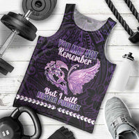 Personalised Alzheimer's Awareness Men Tank Top You May Not Remember But I Will Never Forget LT05 - Polynesian Pride